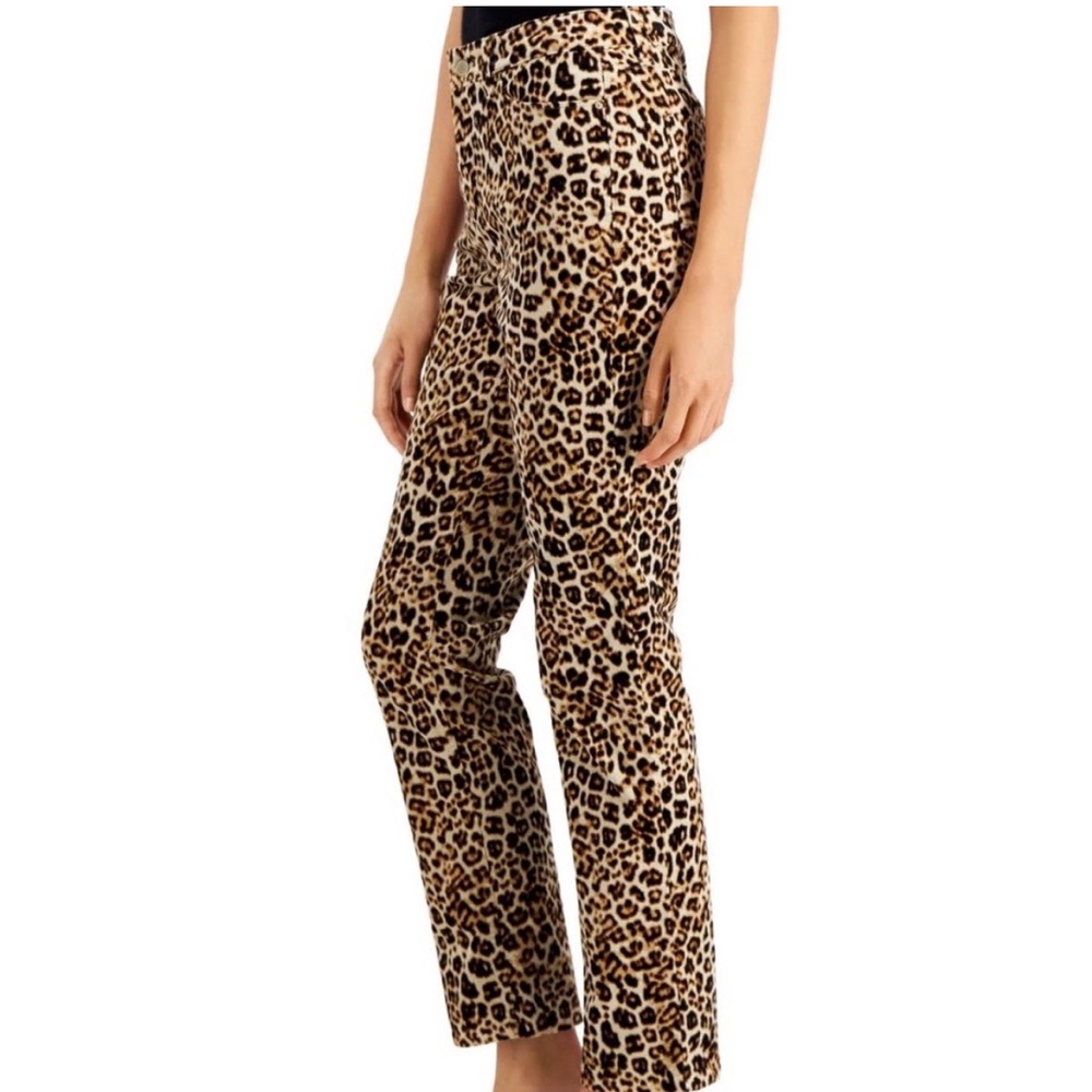 Charter Club Lexington Leopard Print High Rise Straight Leg Jeans NWT 14 - Picture 2 of 9